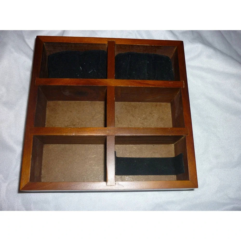 Watch Wooden Jewelry Organizer Box Tray Compartment Storage Display Case